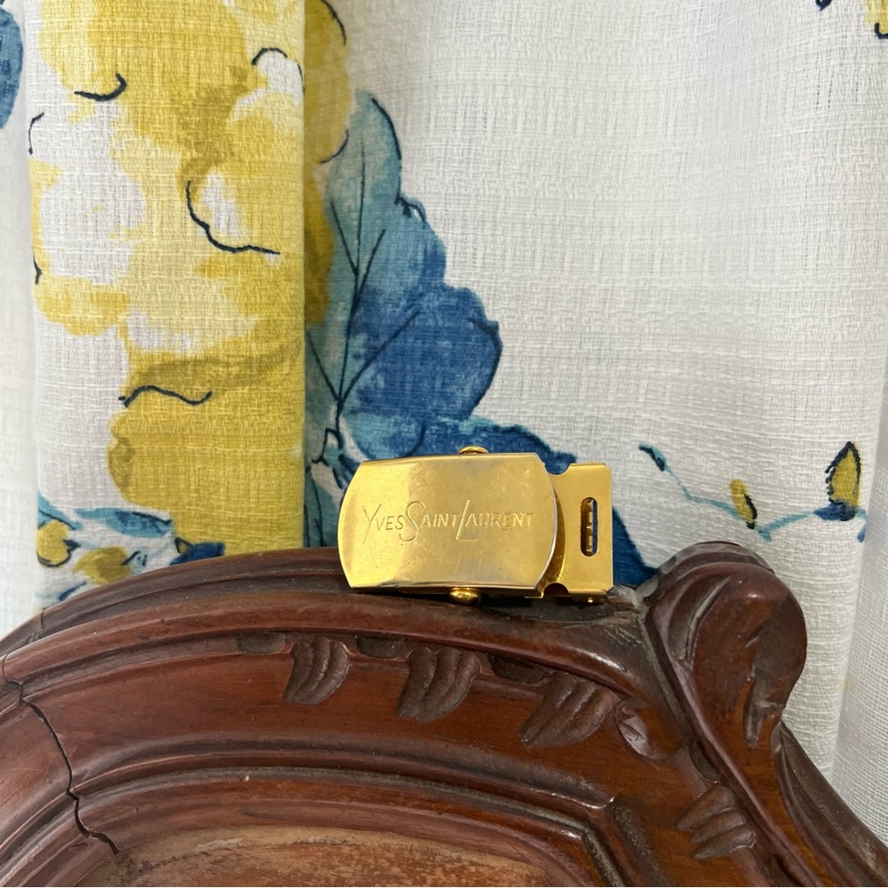 YSL Yves Saint Laurent Gold Belt Buckle Accessories accent piece authentic‎ - Picture 3 of 10